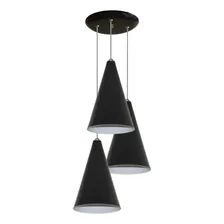 Lustre Pendente Cone Triplo - Mesa De Jantar Quarto Cozinha Cor Dourado 110V/220V Foto mini 3