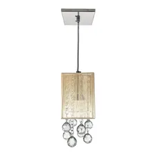 Lustre Pendente Cristal Acrílico Cúpula Fio Seda Adl10 Bege 110v/220v Foto mini  2