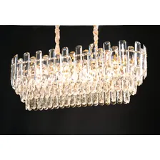 Lustre Pendente Cristal Vidro Transparente Retangular Mesa Foto  mini 1