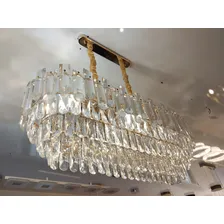 Lustre Pendente Cristal Vidro Transparente Retangular Mesa Foto mini  2