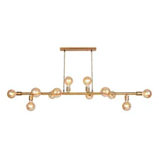 Lustre Pendente Luminária Dourado Gold Sputnik Moderno Retrô Vintage Para 12 Lâmpadas INL28 Foto mini 1