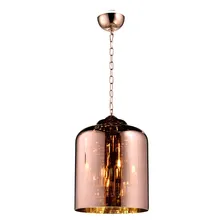 Lustre Pendente Luminária Pylon 4l Metal Vidro Rose 48x35cm 110V/220V Foto mini 1