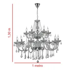 Lustre Pendente Maria Tereza Cristais 18 Braços Champanhe 110V/220V (Bivolt) Foto mini 2