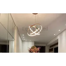 Lustre Pendente Moderno Anéis Led 89w 3 Arcos Cobre Full Foto mini  3