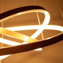 Lustre Pendente Moderno Anéis Led 89w 3 Arcos Cobre Full Foto mini 4