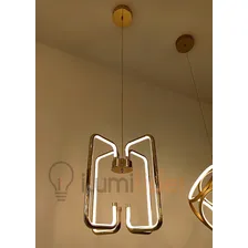 Lustre Pendente Moderno Led 36w 4000k Dourado Foto mini  2