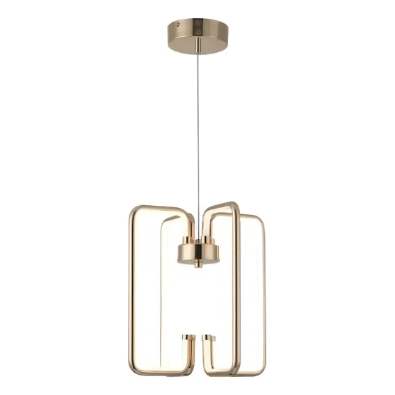 Lustre Pendente Moderno Led 36w 4000k Dourado Foto 1