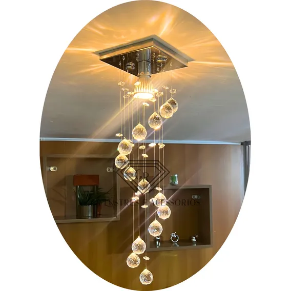 Lustre Pendente Moderno Para Lateral De Cama Ou Lavabos 1,20 Cor Prateado Bivolt 127 220 Base Do Lustre Quadrada Foto 1