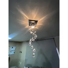 Lustre Pendente Moderno Para Lateral De Cama Ou Lavabos 1,20 Cor Prateado Bivolt 127 220 Base Do Lustre Quadrada Foto mini 3