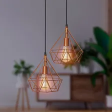 Lustre Pendente Piramide Duplo - Cobre Foto mini  3