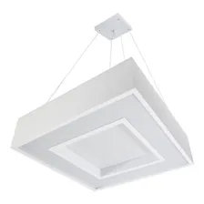 Lustre Pendente Quadrado Branco/preto 60x60 8 E27 St4541 Estrutura Branco Foto mini 1