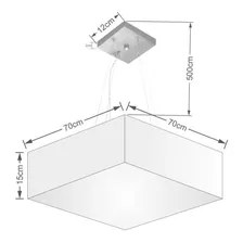 Lustre Pendente Quadrado Vivare Md-4137 Cúpula Tec 70x70cm Estrutura Preto 127/220V Foto  mini 1