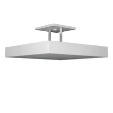 Lustre Pendente Sobrepor Luminária Plafon Luz Indireta 50x50 Estrutura Branco 110v 220v (bivolt) Foto  mini 1