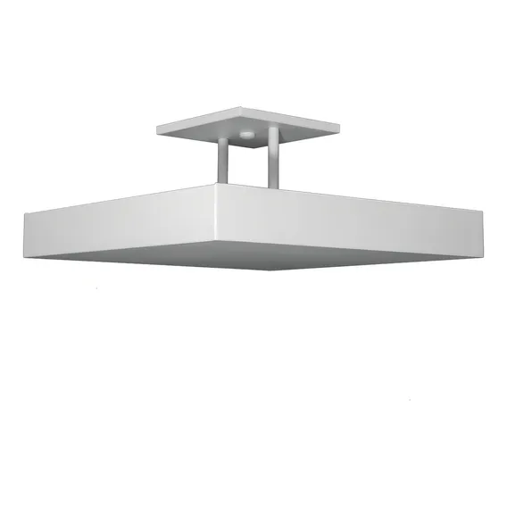 Lustre Pendente Sobrepor Luminária Plafon Luz Indireta 50x50 Estrutura Branco 110v 220v (bivolt) Foto 1