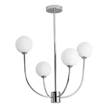 Lustre Pendente Starlux ZR113-CH Cromado e Branco de Teto Foto mini 1