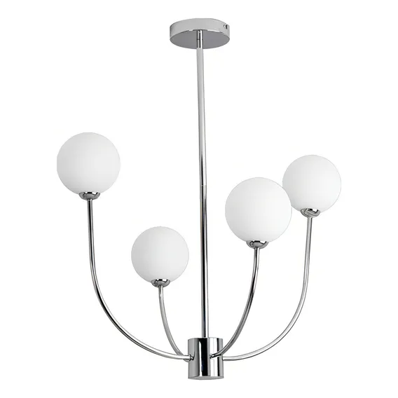 Lustre Pendente Starlux ZR113-CH Cromado e Branco de Teto Foto 1