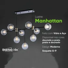 Lustre Pendente Startec Manhattan Dourado G9 Bivolt Foto mini 4