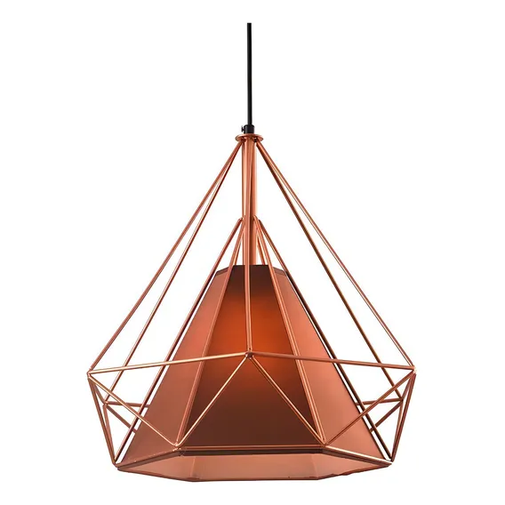 Lustre Pendente Startec Piramidal 38cm Cobre E Café Bivolt Foto 1