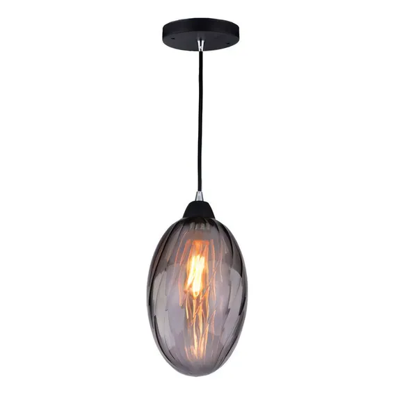 Lustre Pendente Td-3002 Vidro Fumê Taschibra Foto 1