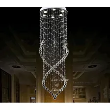 Lustre Plafon Em Cristal Espiral Duplo Com Lâmpadas Inclusas Bivolt Foto mini  3