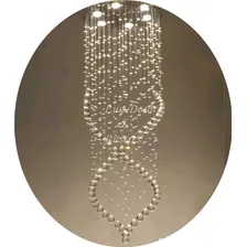 Lustre Plafon Em Cristal Espiral Duplo Com Lâmpadas Inclusas Bivolt Foto  mini 1