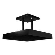 Lustre Plafon Pendente Luminária Luz Indireta 30x30 Preto Foto  mini 1