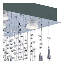 Lustre Plafon Quadrado Inox Cristal K9 Legitimo 5 Luzes Gu10 Foto mini 3