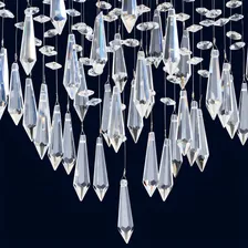 Lustre Plafon Quadrado Inox Cristal K9 Legitimo 5 Luzes Gu10 Foto mini 2