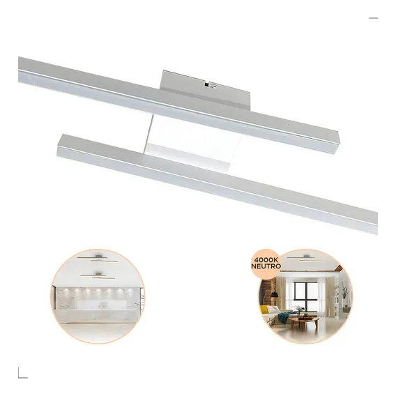 Lustre Plafon Sobrepor 75cm Plafon Style 3000k Luz Quente Cor Branco Foto 1