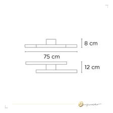 Lustre Plafon Sobrepor 75cm Plafon Style 3000k Luz Quente Cor Branco Foto mini 4