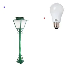 Lustre Poste Jardim Colonial Quadrado P7 Verde Foto mini 1