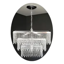 Lustre Retangular Cristal AcrÃlico Europa 50x30x75 Cor Prateado 110V/220V Foto mini 2
