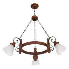 Lustre Rústico Envelhecido Country 3 Lâmpadas Lu Muller 943e Cor Marrom 110v/220v Foto mini 1