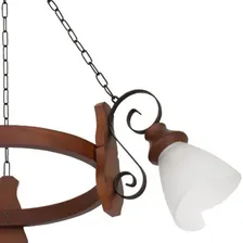 Lustre Rústico Envelhecido Country 3 Lâmpadas Lu Muller 943e Cor Marrom 110v/220v Foto mini 2