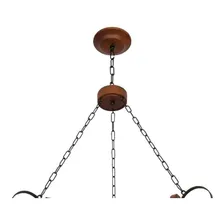 Lustre Rústico Envelhecido Country 3 Lâmpadas Lu Muller 943e Cor Marrom 110v/220v Foto mini 3