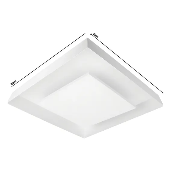 Lustre Sobrepor Iluminação Decorativa Luz Indireta 35x35cm Cor Branco 110V/220V (Bivolt) Foto 1