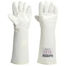 Luva Cozinha Industrial Retardante À Chamas Kombat Heat 5 Dedos 45 Cm Alta Temperatura Anti-chama Calor Forno Rio Valley Cor Branco Foto mini 2