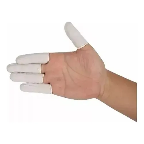 Luva De Dedo Dedeira Látex Manicure Cozinha Estética Kit 100 Foto 1