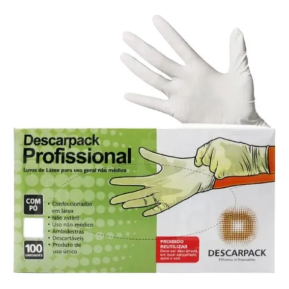 Luva De Procedimento Descarpack Látex Com Pó Tamanho P Foto 1