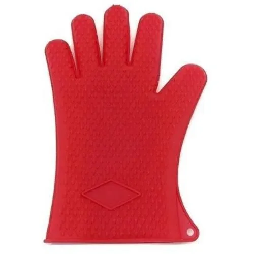 Luva De Silicone 5 Dedos Térmica Cozinha - Mimo Style Cor Vermelho Lisa Foto 1