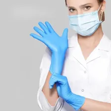 Luva Descartável NitrÃlica Azul Tam G Com100 Unid Sem Pó Foto mini 4