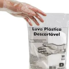 Luva Descartável Plástica Cristal Descarpack Pacote 100 Unid Foto mini 1