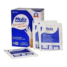Luva Estéril Cirúrgica C/ Pó 7.5 Kit C/ 50 Pares - Medix Cor Branco Foto mini 1