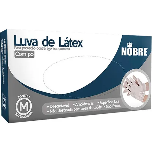 Luva Latex M Com Po Contra Agentes Quimicos Foto 1
