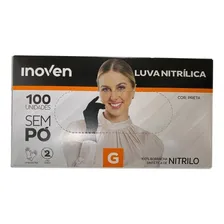 Luva Nitrílica Preta Sem Pó Inoven Tamanho G Foto mini 2