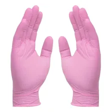 Luva Nitrilica Rosa Premium Sem P贸 Tamanho M Foto mini 3