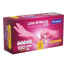 Luva Nitrilica Rosa Premium Sem P贸 Tamanho M Foto mini 1