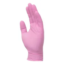 Luva Nitrilica Rosa Premium Sem P贸 Tamanho M Foto mini 2