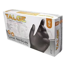 Luva Nitrílica Talge G Preta Sem Pó Foto mini 1