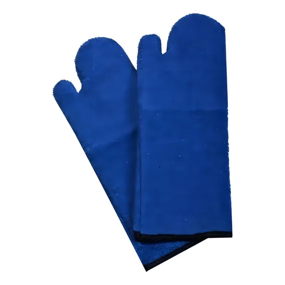 Luva Para Cozinha Alta Temperatura Termica Forno Industrial Cor Azul Foto 1